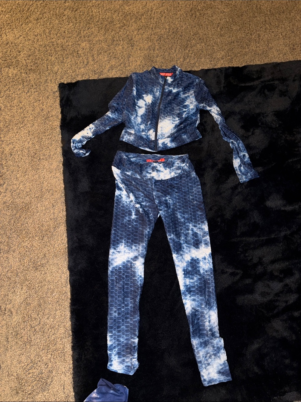 Hot Kiss Girls Navy and White Tie-Dye set Large